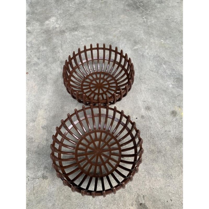 Chậu nhựa giả gỗ trồng Lan hình quả bí màu nâu đủ size phi 22, 26, 31