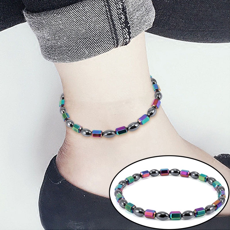Lắc Chân Chuỗi Hạt Đá Hematite Từ Tính Giúp Giảm Cân Và Chăm Sóc Sức Khỏe