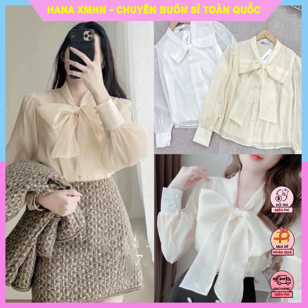 Sơ Mi Voan Tơ Hàng Thiết Kế 2 Size S M