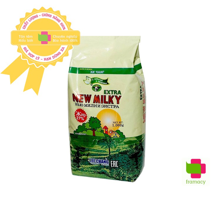 Sữa tươi béo New Milky Extra, Nga (1kg) tăng cân dạng bột