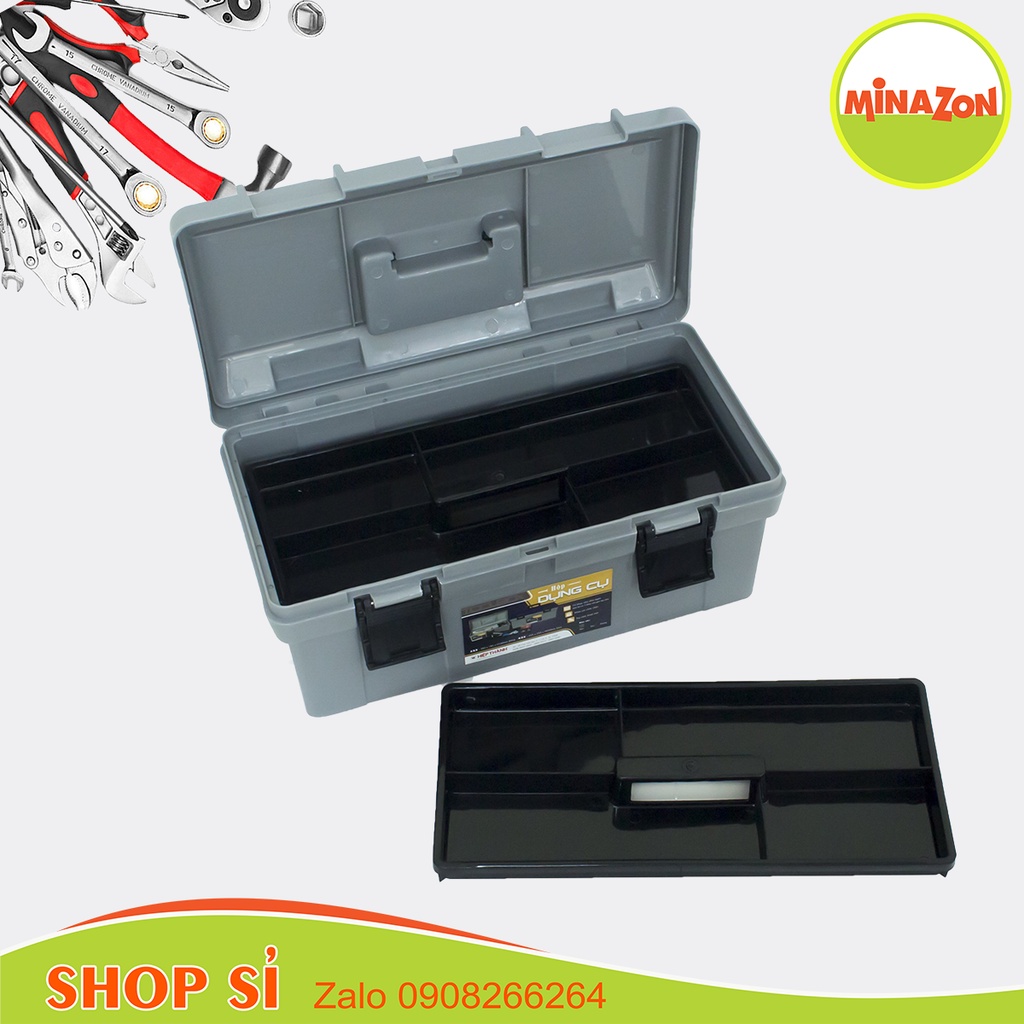 Hộp đựng dụng cụ, Hộp đựng đồ nghề đa năng lớn cao cấp giá rẻ nhất 435x235x195, Shop chính hãng, giá tốt nhất!
