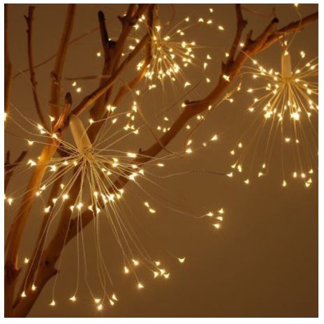 Dây đèn LED trang trí pháo hoa bộ 5 chùm, dài 5,5 mét, chống nước lắp ngoài trời, giáng sinh, noel, tết