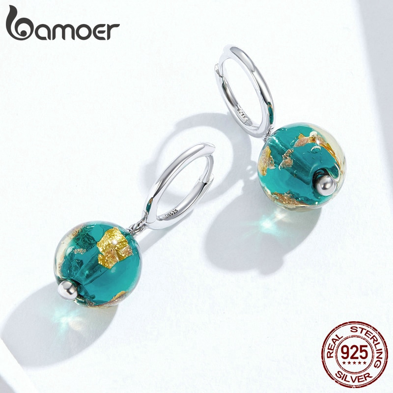 BAMOER Bông Tai Bạc 925 Đính Hạt Thời Trang Cho Nữ SCE817