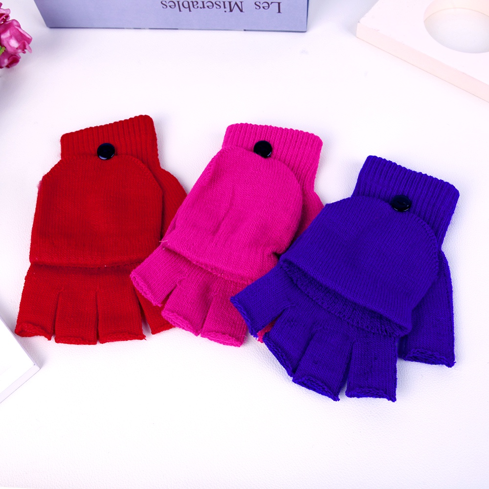 Găng Tay Hở Ngón Mùa Đông Dày Dặn Thoải Mái Ấm Áp