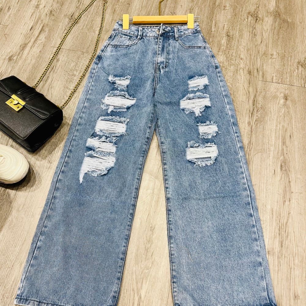 [HCM] Quần baggy nữ, quần jeans baggy nữ ống rộng chất không co dãn size S M L SKUQ-10