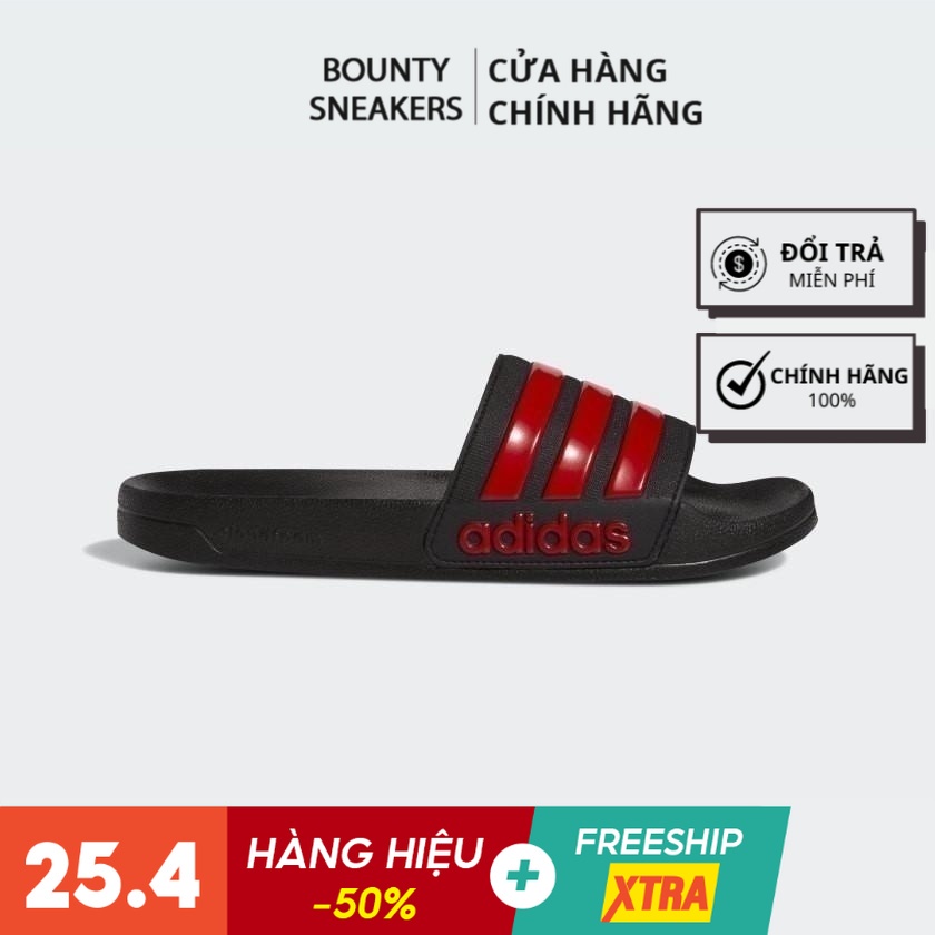 Dép Quai Ngang  Slides thời trang nam đen đỏ EG1884 - Hàng Chính Hãng - Bounty Sneakers