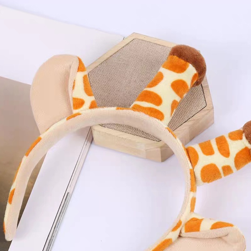 Cài Tóc Hình Tai Hươu Cao Cổ Nhồi Bông Phong Cách Hàn Quốc Dành Cho Nữ Hóa Trang Halloween