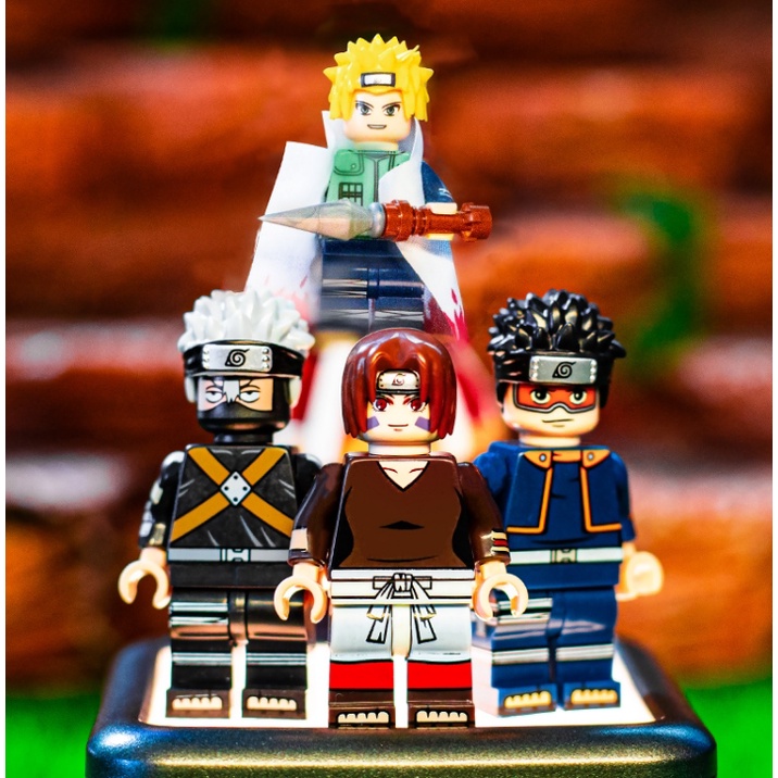 lego naruto các nhân vật madara, kakashi, sasuke và những hokage khác