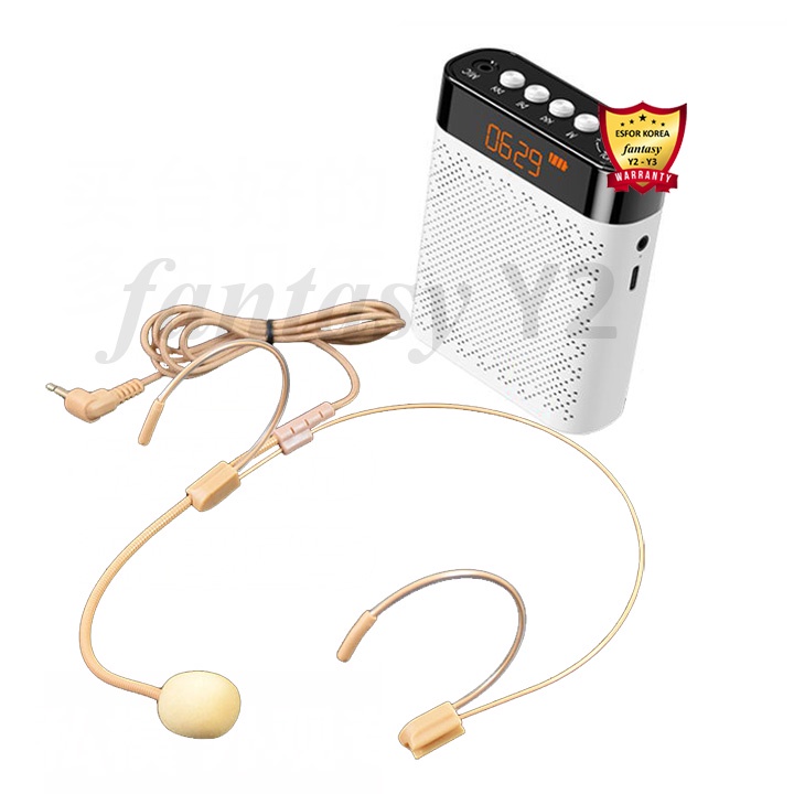 MÁY TRỢ GIẢNG ESFOR FANTASY Y2 BLUETOOTH 5.0 LOA 25W MICRO HẠT GẠO CÓ DÂY MÀU DA KIỂU MC