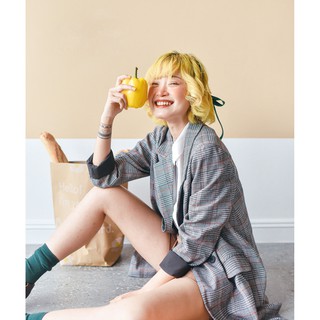 BLEUBIRD Áo khoác Plaid Blazer