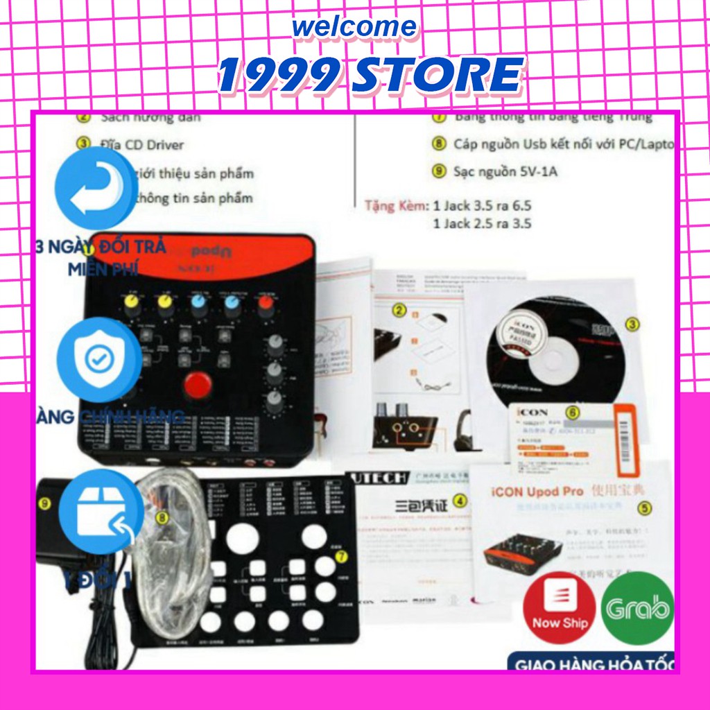 Sound Card Hát Karaoke Thu Âm Live Stream Icon Upod Pro Chính Hãng | 1999 Store