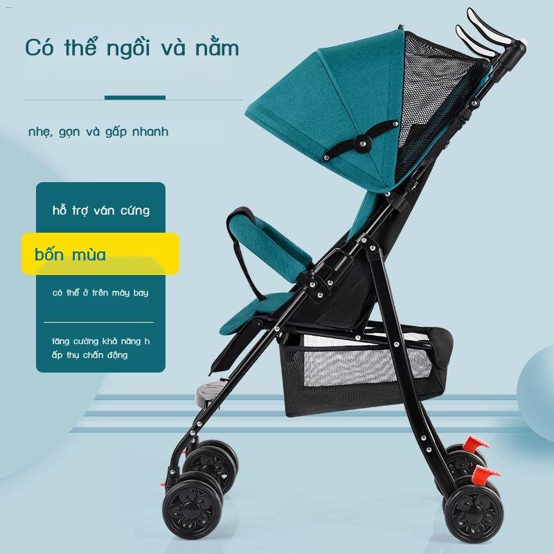 Đặc biệt xe đẩy trẻ em có thể ngồi và nằm, xe đẩy trẻ em nhẹ và có thể gấp gọn đi chơi mùa hè ô kéo tay nhỏ