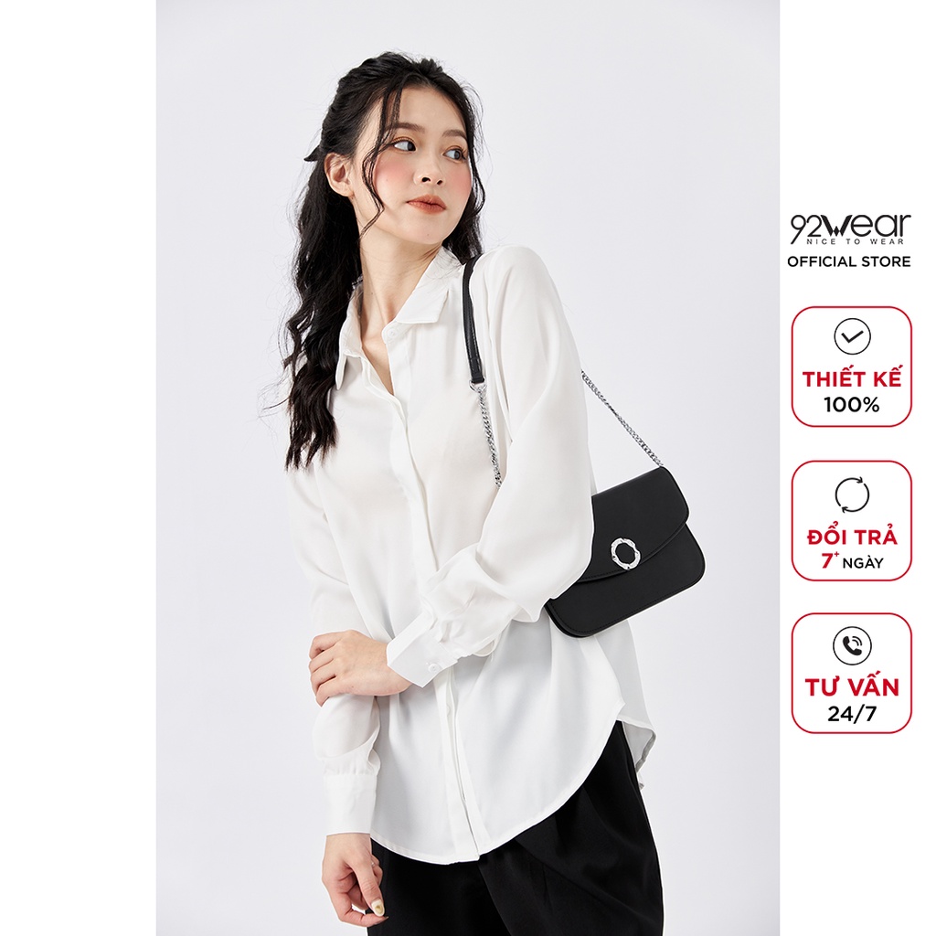 Áo sơ mi nữ hàn quốc dài tay công sở trẻ trung thanh lịch 92WEAR ASW1132 | BigBuy360 - bigbuy360.vn
