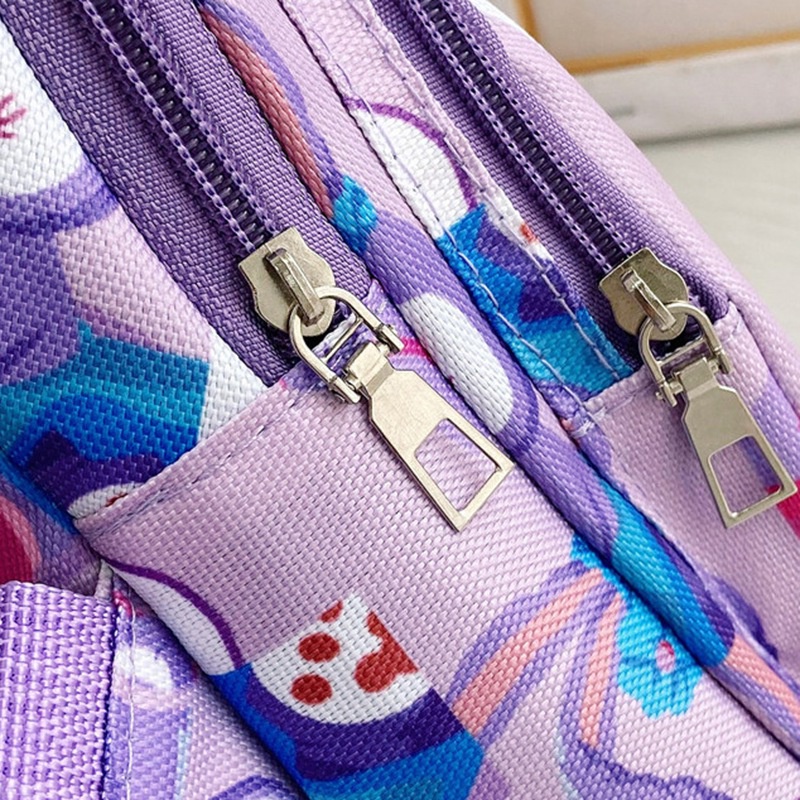 Túi đeo chéo canvas đa năng có khóa kéo dễ thương cho bé