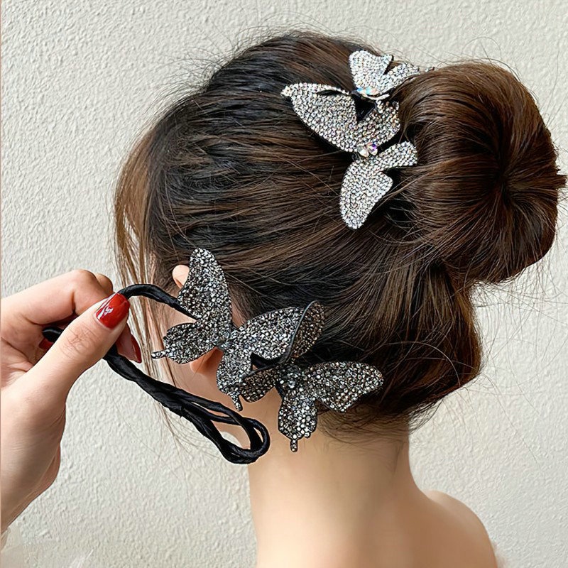 Kẹp Tóc Đính Đá Hình Bướm Thời Trang