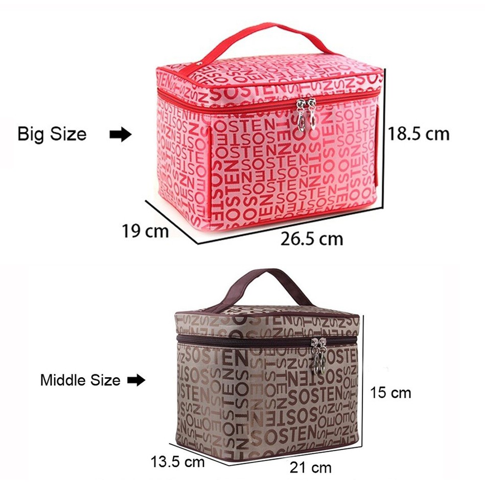 Túi đựng mỹ phẩm in họa tiết chữ lớn độc đáo