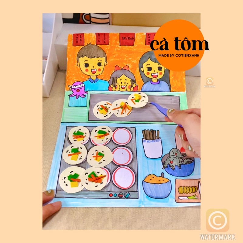 Bộ tranh mô phỏng xe bán đồ ăn di động có thể tương tác được