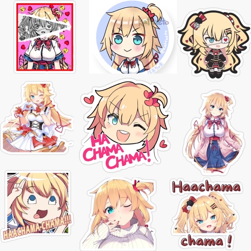 Ảnh dán Sticker AKai Haato Hololive 30-60 cái ép lụa khác nhau /Hình dán decal Akai Haato