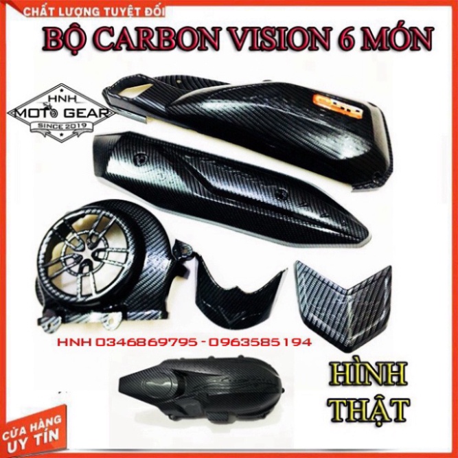Ốp Carbon Cho Honda Vision Chính Hãng Artista Bộ 6 Món