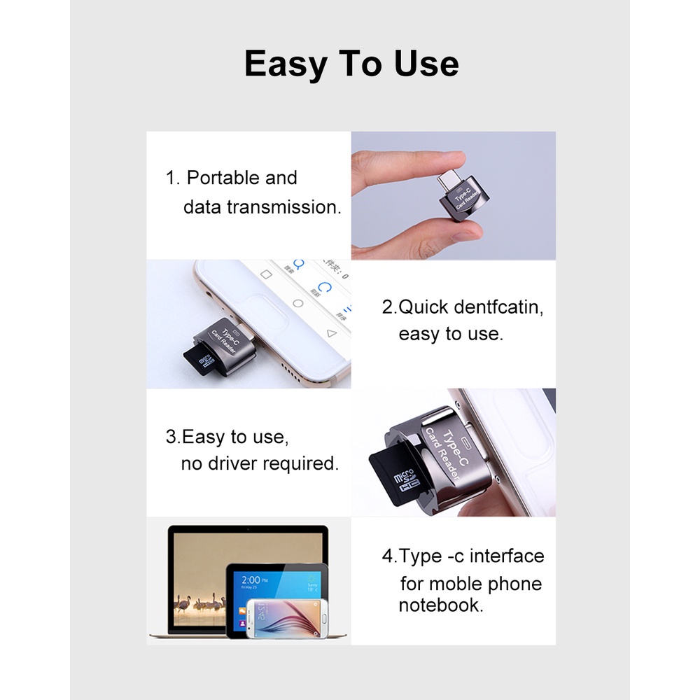 Đầu Đọc Thẻ OTG Loại C Sang SD TF USB C