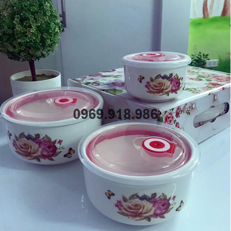 🍰 Bộ Bát Thố Sứ Bát Tràng Đựng Cơm 3 Cái Có Nắp Đậy Hút Chân Không Đẹp Giá Gốc Sỉ Rẻ 💛 Tổng Kho Gia Dụng Bình Thuận💛