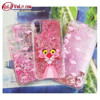 Ốp lưng Iphone Ốp lưng kim tuyến nước Pink Panther, Hồng hạc Flamingo ip6/6s/6plus/7/8/7 8 plus/x IPP180701