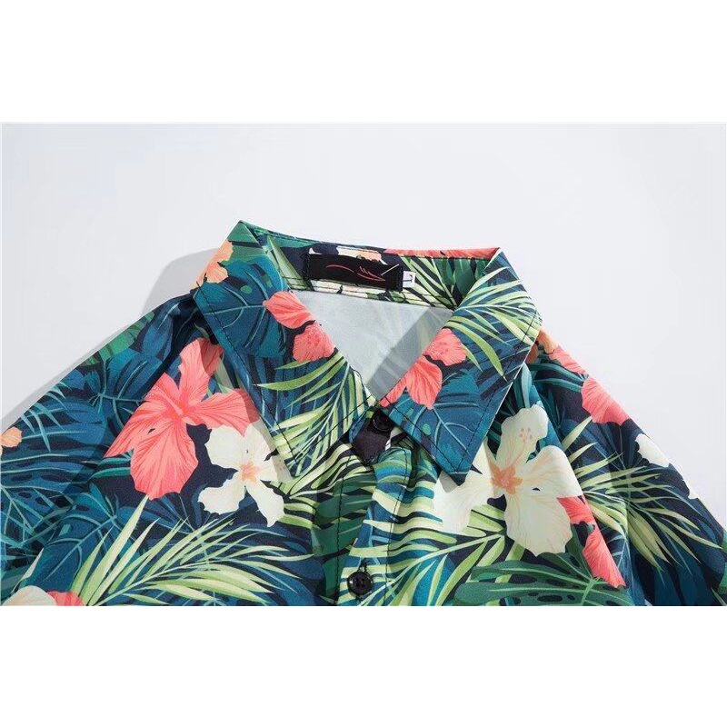 Áo Sơ Mi Tay Ngắn Họa Tiết Hoa Phong Cách Hawaii Thời Trang Cho FARUILINE MEN209
