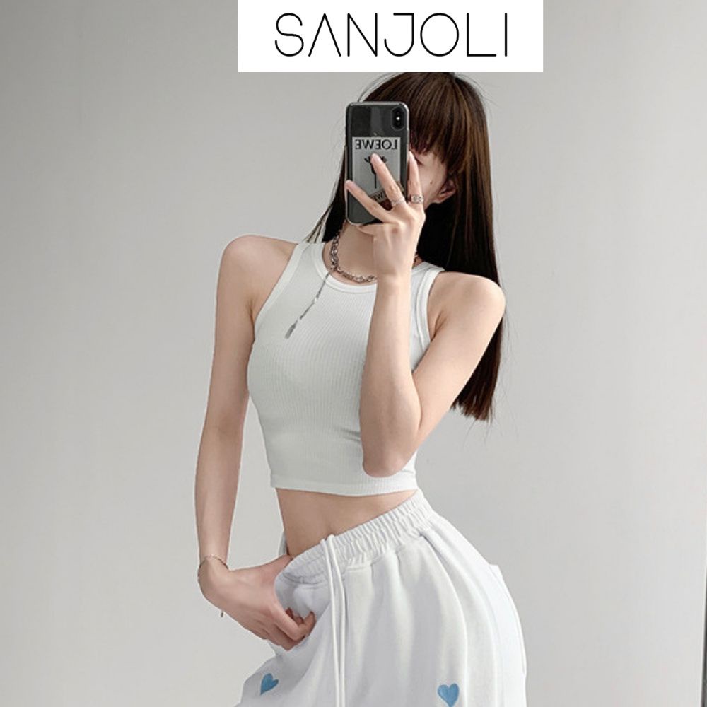 Áo Croptop Ba Lỗ SANJOLI AO008