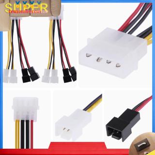 [rememberme]2pcs 4-Pin Molex to 3-Pin fan Power Cable Adapter Connector 12v*2 / 5v*2 SN9F