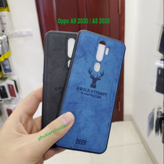 Ốp lưng Oppo A9 2020 / A5 2020 chống sốc vải đầu hươu cao cấp