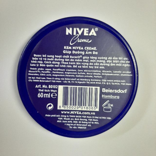 Kem Dưỡng Ẩm Nivea Creme 30ml và 60ml