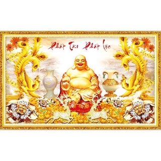 Tranh đính đá phật di lạc . kích thước: 88cm x 53cm