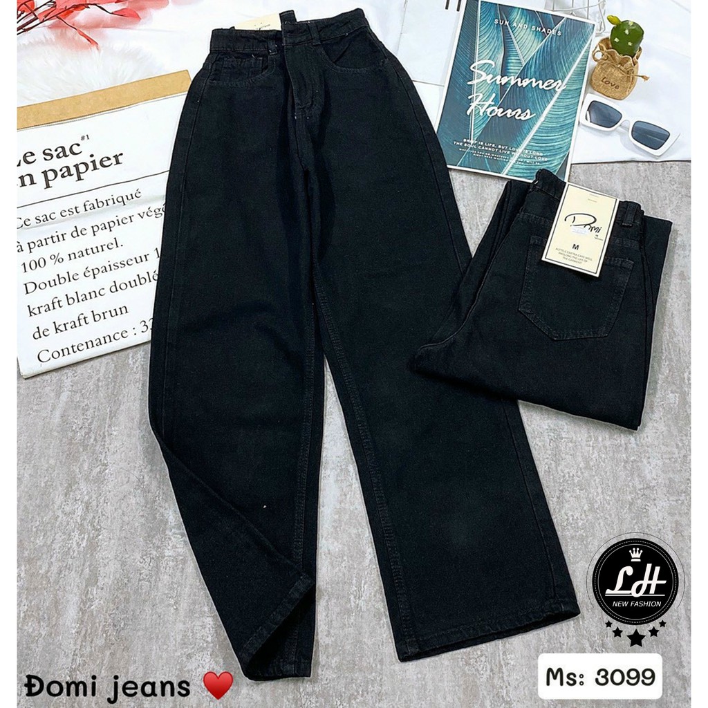 Quần baggy jean ống suông đen Ms 4099