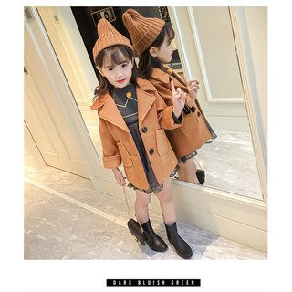 Áo dạ dáng dài cho bé gái
