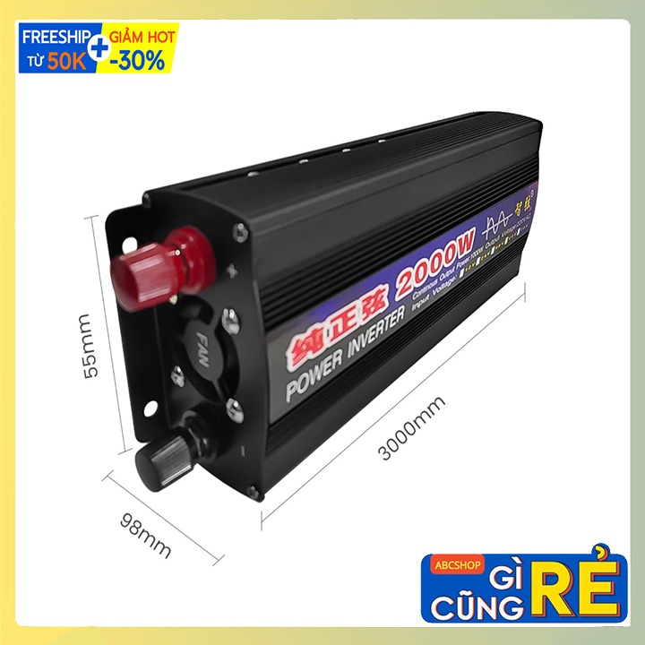 Kích điện 24v lên 220v sin chuẩn 2000W sử dụng thiết bị gia đình lúc khẩn cấp