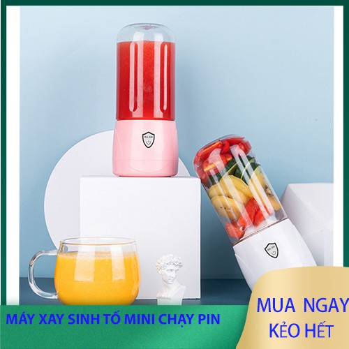 Máy xay sinh tố mini cầm tay chạy pin lithium