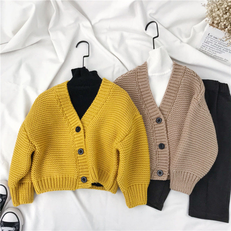 Mới Áo khoác len cardigan thời trang xuân thu cho bé gái