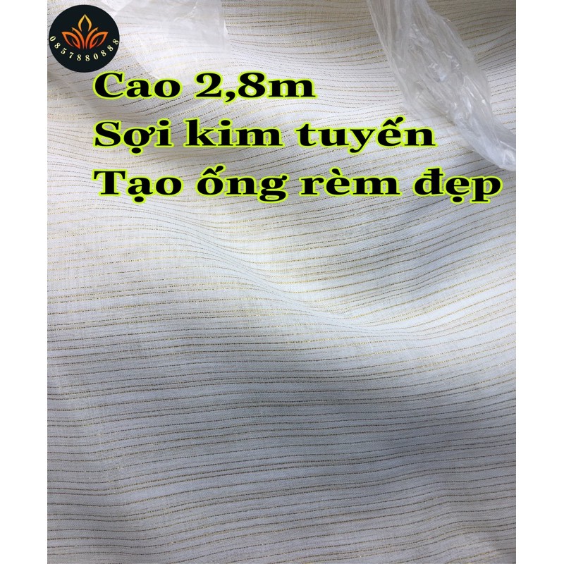 Vải voan kim tuyến may rèm, voan kim tuyến cao 2,8m