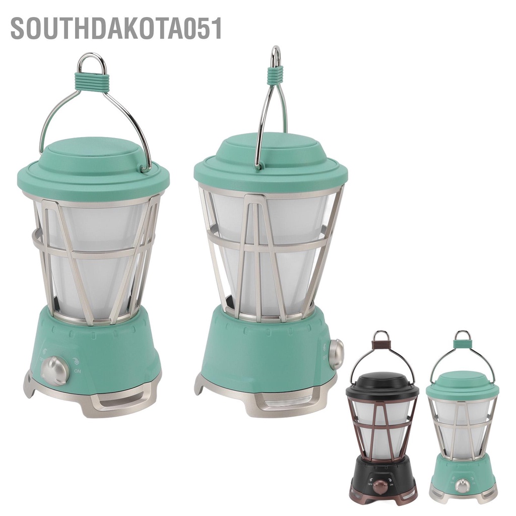 Southdakota051 Đèn lều cắm trại ngoài trời chạy pin cổ điển với ngọn lửa ánh sáng đỏ và trắng