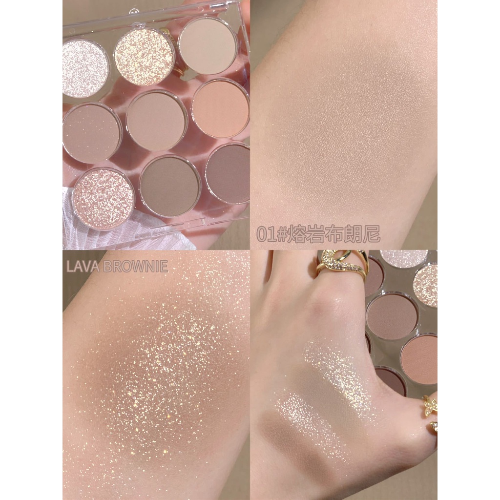 Bảng Phấn Mắt 9 Màu Tông Đất Nhũ Và Lì Chống Nước Lâu Trôi