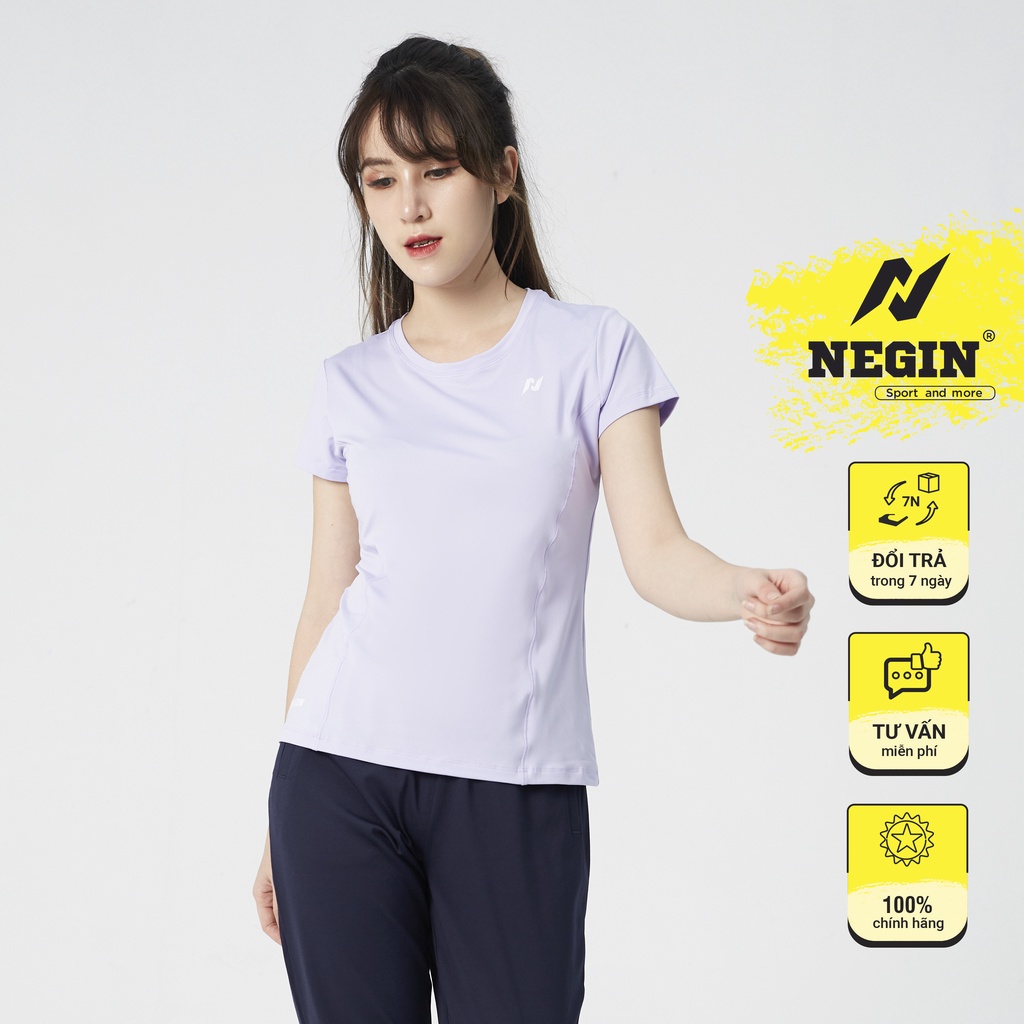 Áo Thun T-Shirt Nữ Thiết Kế Cổ Tròn Ngắn Tay Form Ôm Body, Chất Vải Co Giãn Thoáng Mát AN348W