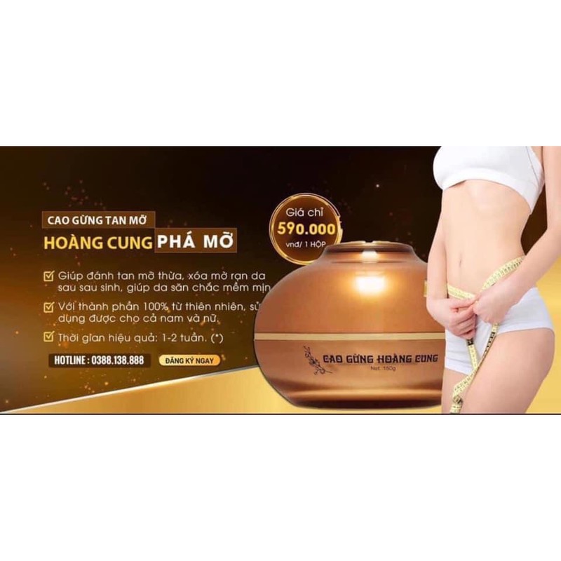 CAO GỪNG HOÀNG CUNG - Cao tan mỡ dùng kèm Latex