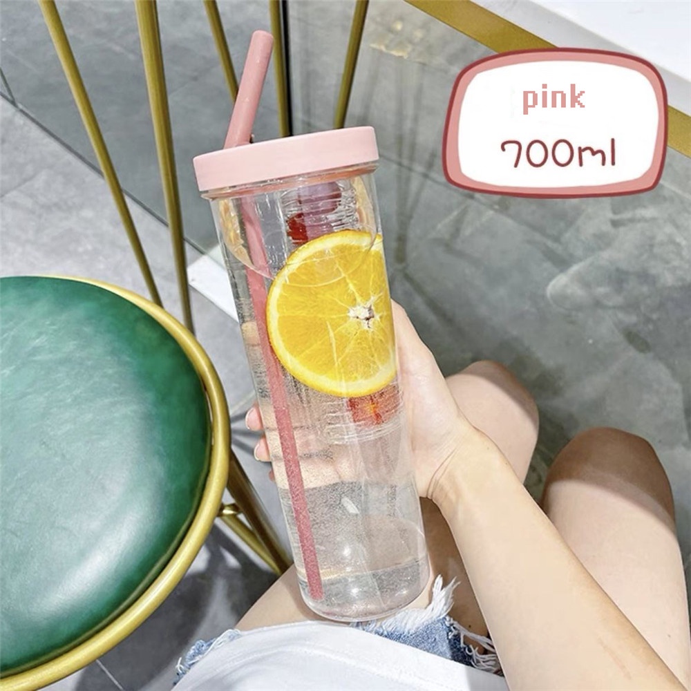 Bình Nước Trong Suốt Dung Tích 700ML Có Thể Gấp Gọn Tiện Dụng