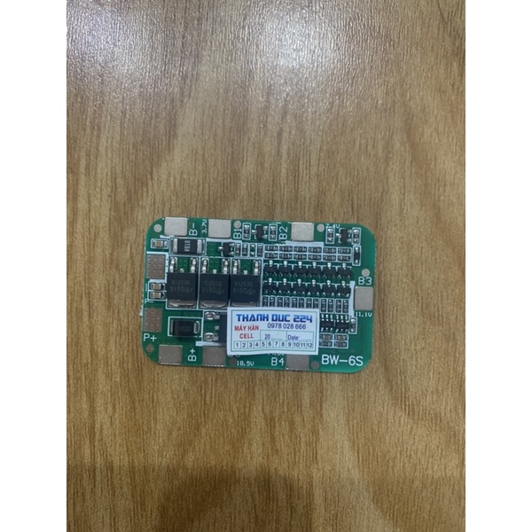 Mạch Pcb 6s 12a 24v Bms Bảo Vệ Pin Lithium 18650
