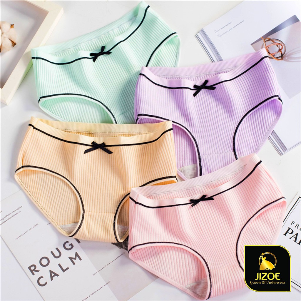 Quần lót nữ nơ dễ thương Cotton tăm tre thông hơi gợi cảm kháng khuẩn giá rẻ đẹp thời trang JIZOE QLT12FS