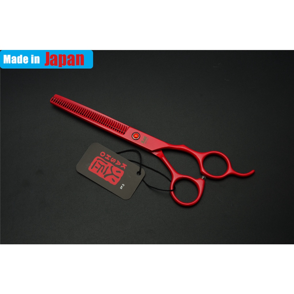 Bộ Kéo Cắt Tóc 7 Inch 440C Răng Đỏ Chuyên Dụng Cho Salon Nhật Bản