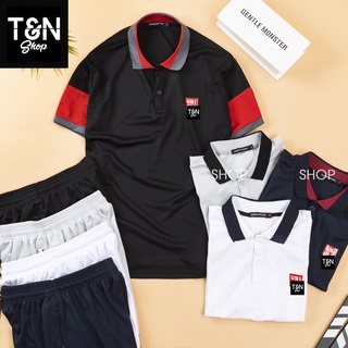 Bộ đồ nam, bộ đồ cổ bẻ UNI Tay đỏ Q519 (có  bigsize tới 85kg) TN Shop