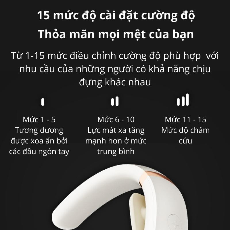 Máy Massage Cổ Vai Gáy Mát Xa Cột Sống Cổ Xung Điện 5 Chế Độ 15 Cường Độ Bugu BG-NM1