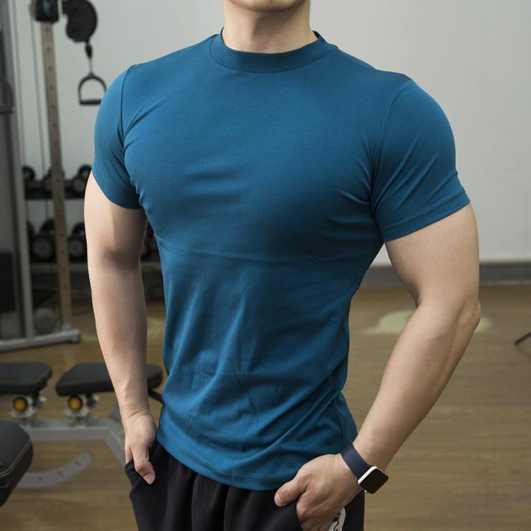 Áo Thun Thể Thao Tay Ngắn Cổ Cao Chất Liệu Co Giãn Khô Thoáng Nhanh Thời Trang Cho Nam