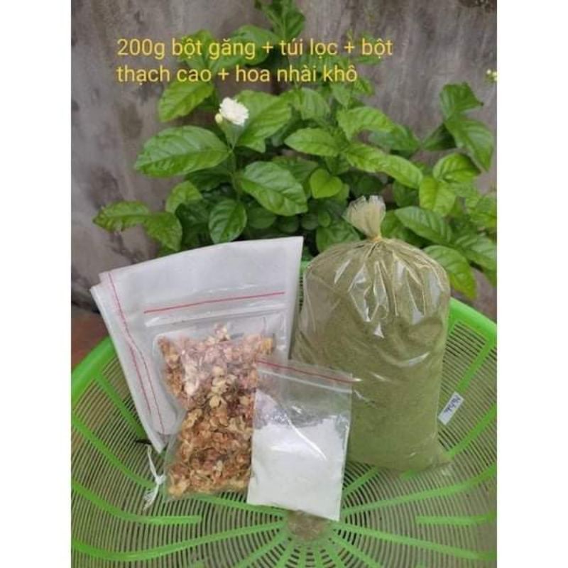 Set thạch găng kèm túi lọc + thạch cao+hoa nhài khô